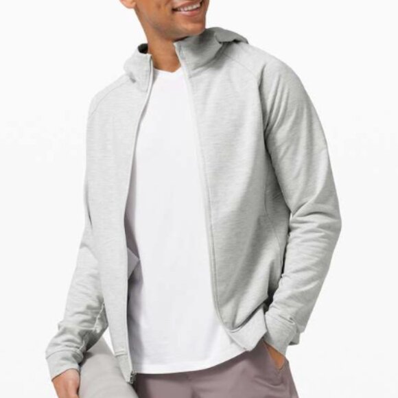 lululemon athletica Other - Men Lululemon City Sweat Full Zip Hoodie Heathered Ultra Light Grey Size Large